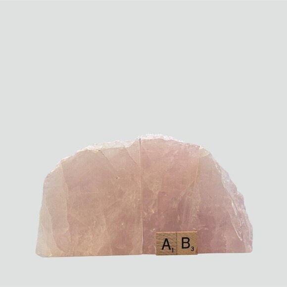Crystal Bookends Rose Quartz Natural Characteristics, Pink Crystal Bookends (AB) - Picture 9 of 11